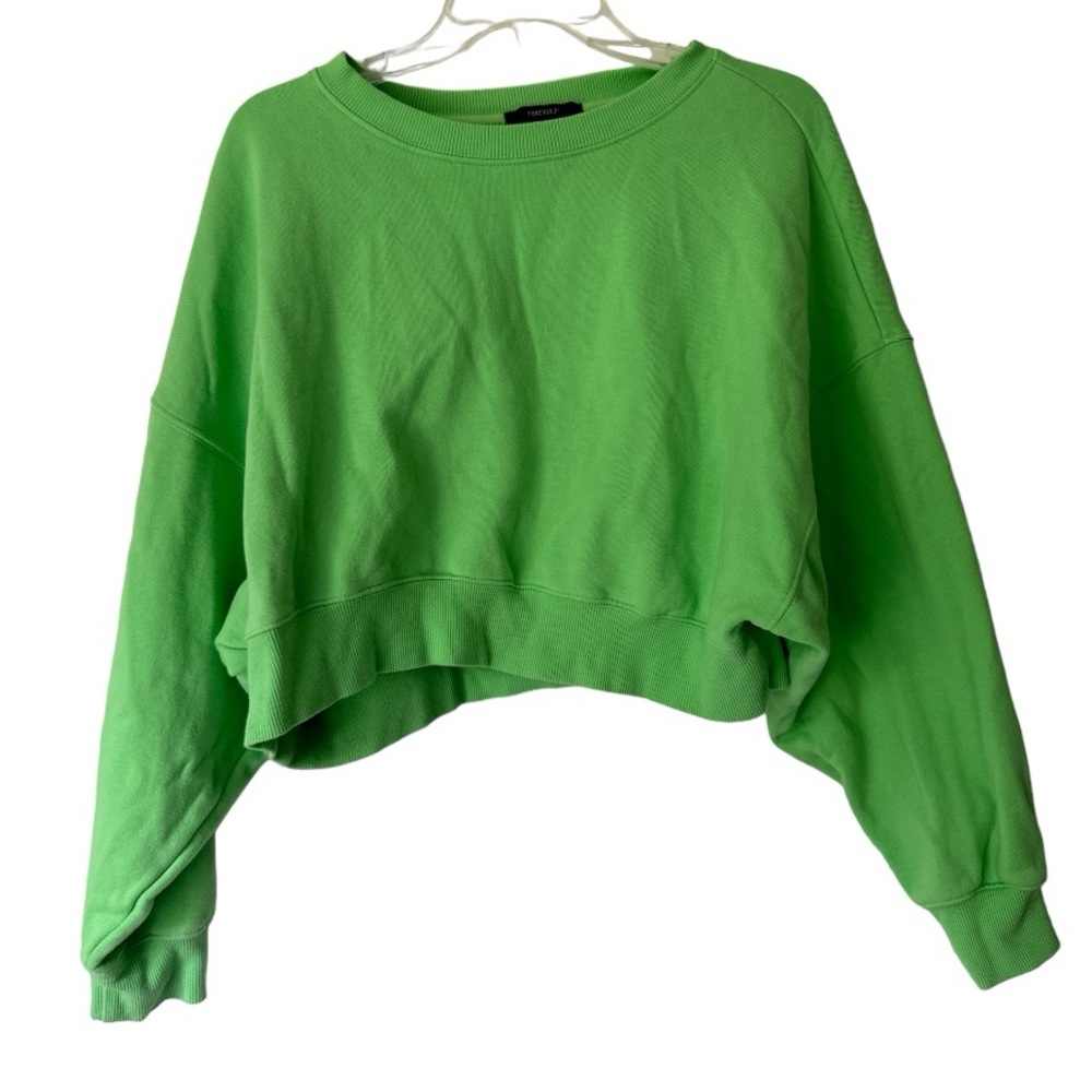 Forever 21 Green Crew Neck Sweatshirt